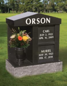 Mini Columbarium Black 3x5 Lettered And Flowered