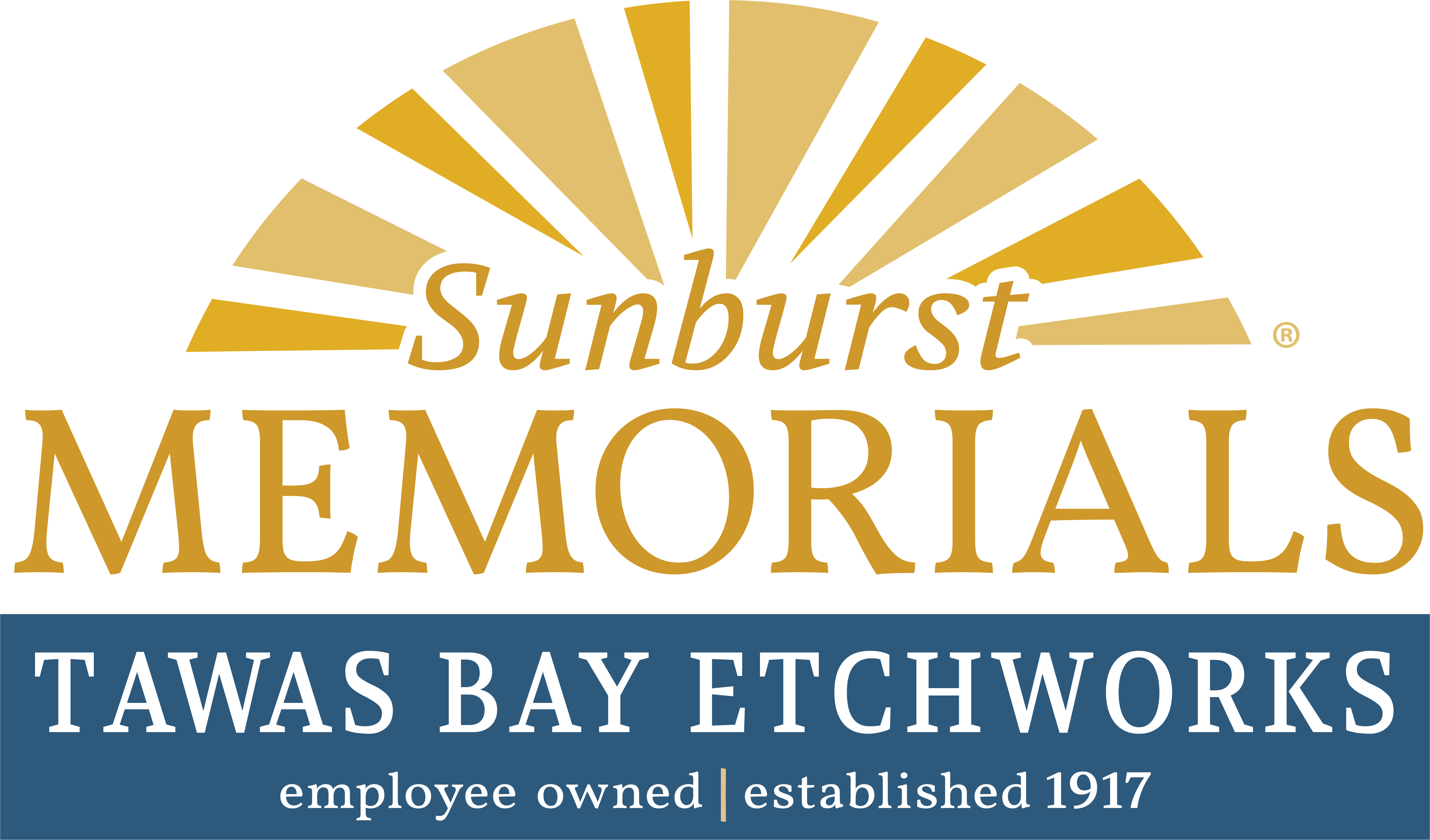 Sunburst memorials Tawas Bay Etchworks